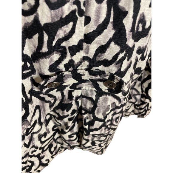 Charter Club Black White Gray Button Down Cropped Swing Linen Jacket Sz XL - Picture 5 of 10